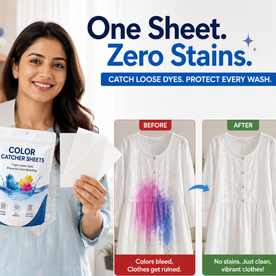 Laundry Colour Catcher Cleaning Sheets – Wash Whites & Colours Together | 50 Sheets | Buy 1 Get 1 Free