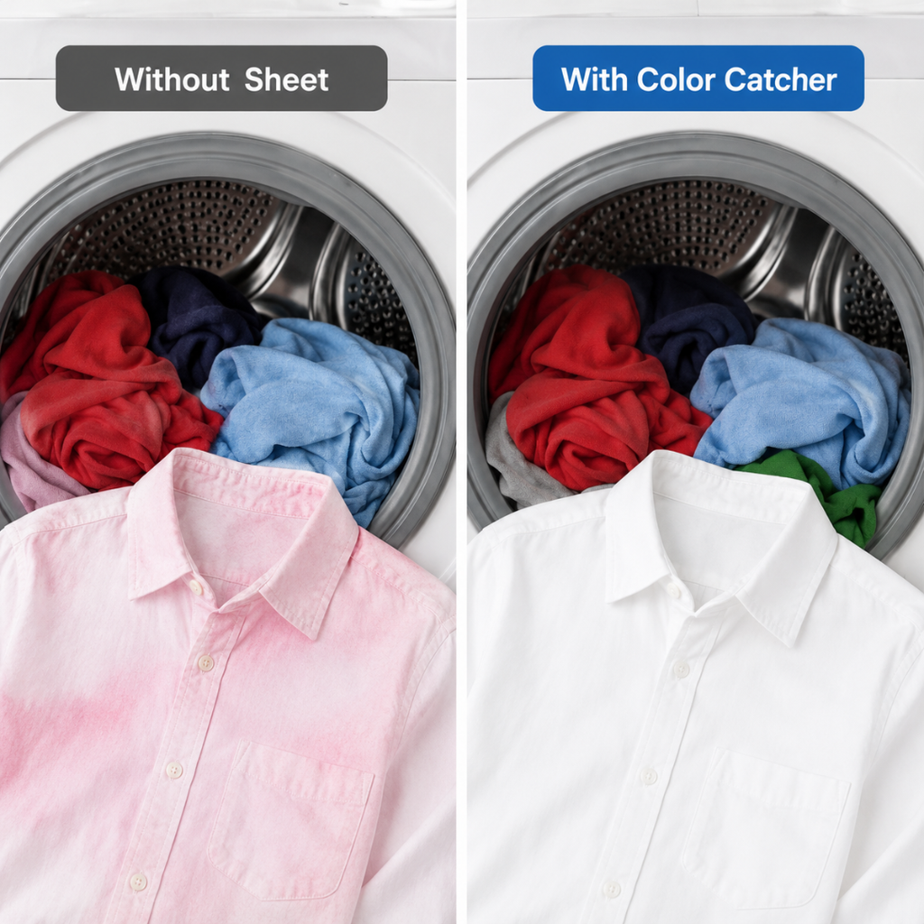 Laundry Colour Catcher Cleaning Sheets – Wash Whites & Colours Together | 50 Sheets | Buy 1 Get 1 Free
