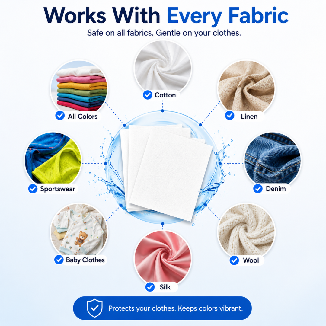 Laundry Colour Catcher Cleaning Sheets – Wash Whites & Colours Together | 50 Sheets | Buy 1 Get 1 Free