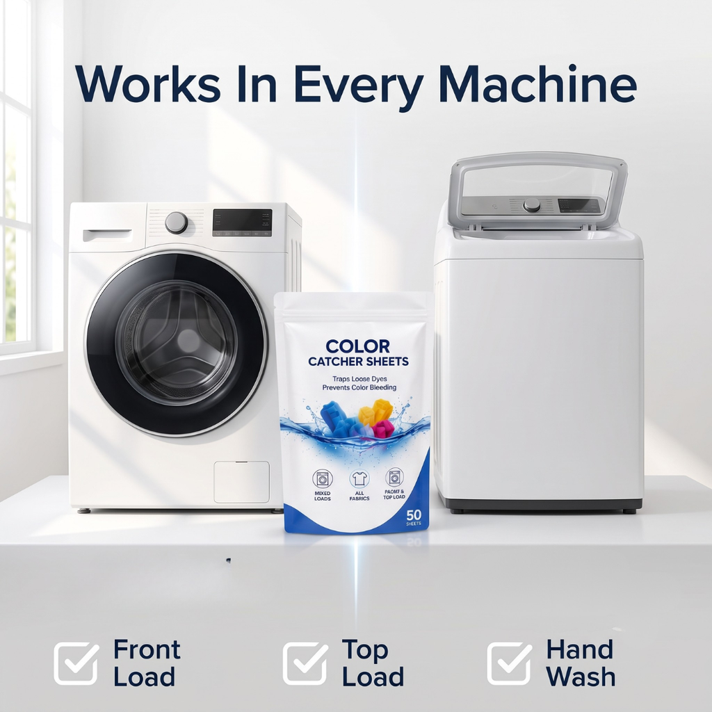Laundry Colour Catcher Cleaning Sheets – Wash Whites & Colours Together | 50 Sheets | Buy 1 Get 1 Free
