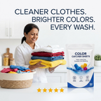Laundry Colour Catcher Cleaning Sheets – Wash Whites & Colours Together | 50 Sheets | Buy 1 Get 1 Free